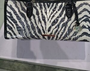 Brahmin Black and White Zebra Shoulder Bag